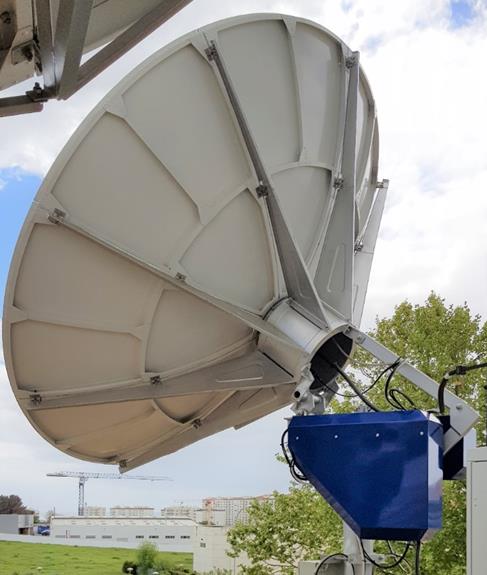 2 axis Earth Station Antenna motorisation system - side view