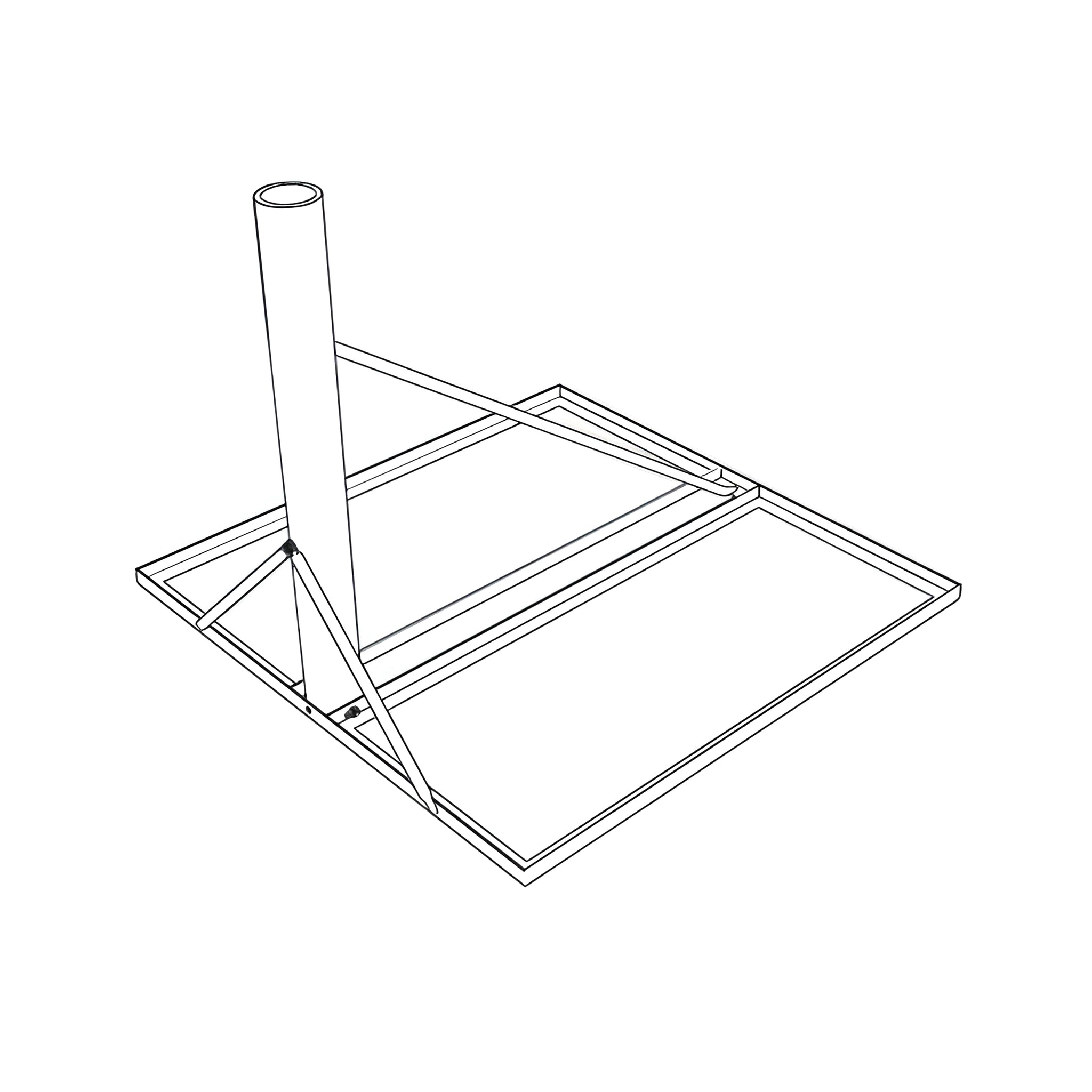 Non-Penetrating Roof Mount for 75cm, 84Ecm, 90cm and 1m Antenna Systems
