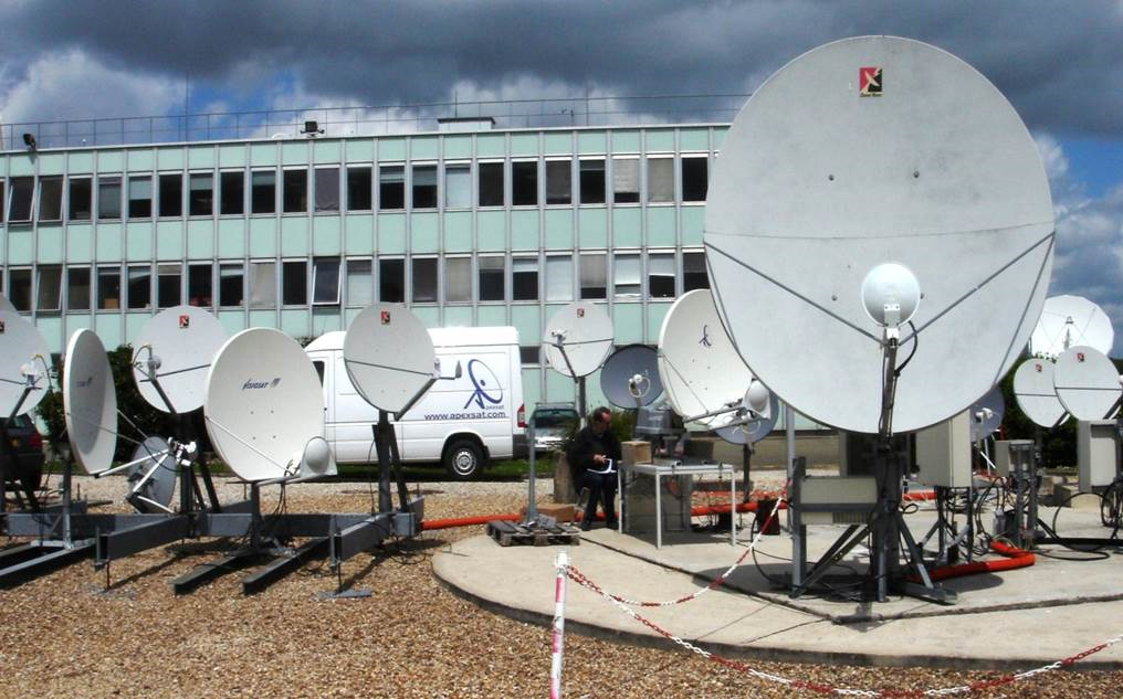 Satellite antennas in a teleport
