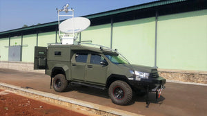 Antenna on top of a military vehicle